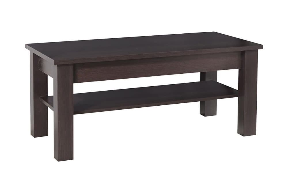 CEZAN Soffbord 110 cm med Förvaring Hylla Svart