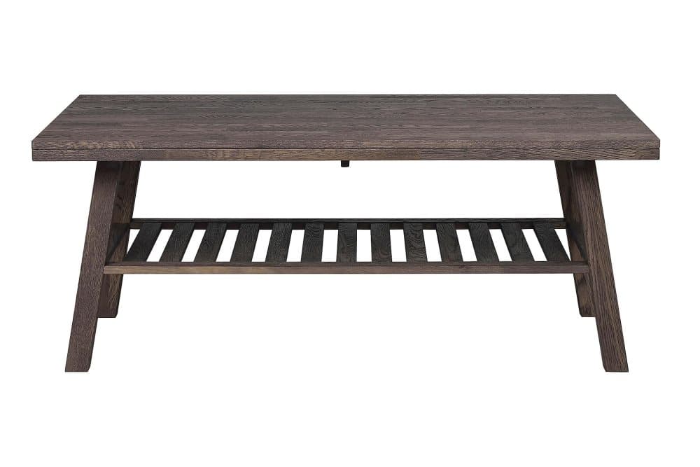 COMIMEI Soffbord 130 cm med Förvaring Hylla Ek