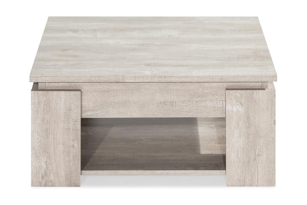 SEGUR Soffbord 80 cm med Förvaring Hylla Natur/Beige
