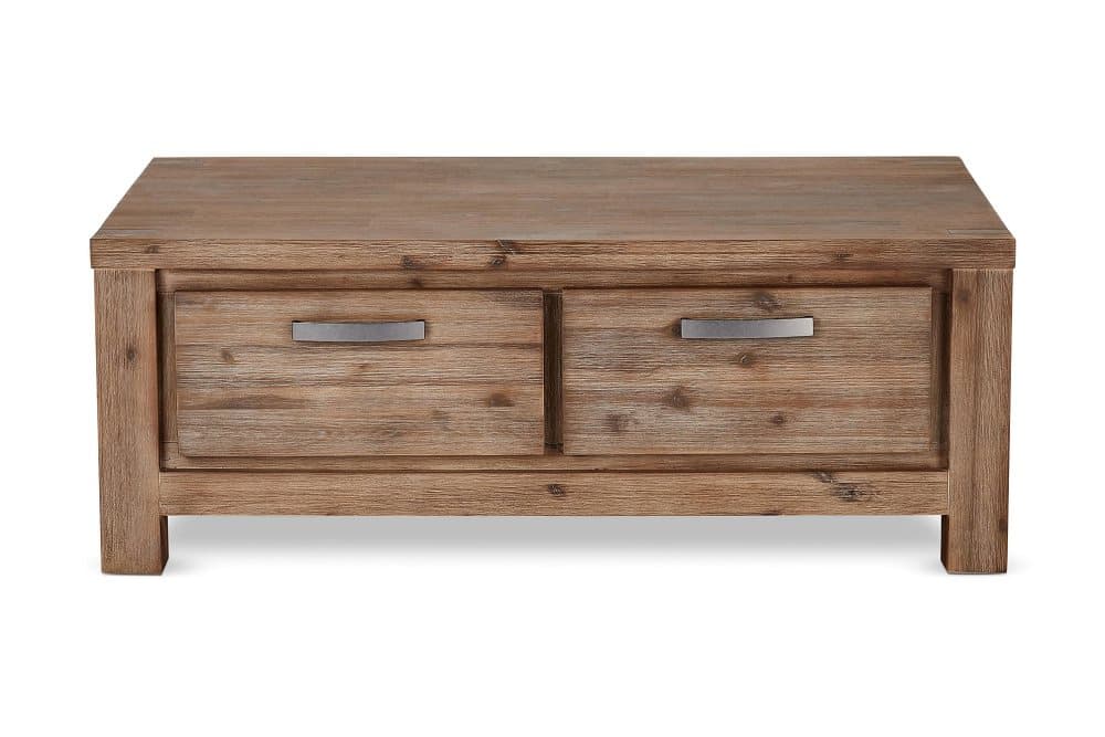 ALPI Soffbord 120 cm med Förvaring 2 Lådor Akacia