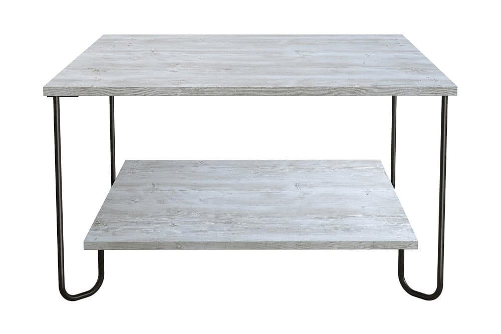 UTTORP Soffbord 80 cm med Förvaring Hylla Vit/Svart