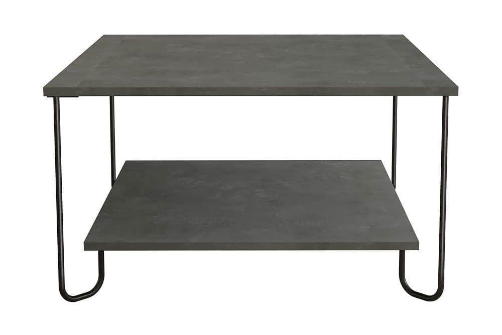 UTTORP Soffbord 80 cm med Förvaring Hylla Mörkgrå/Svart