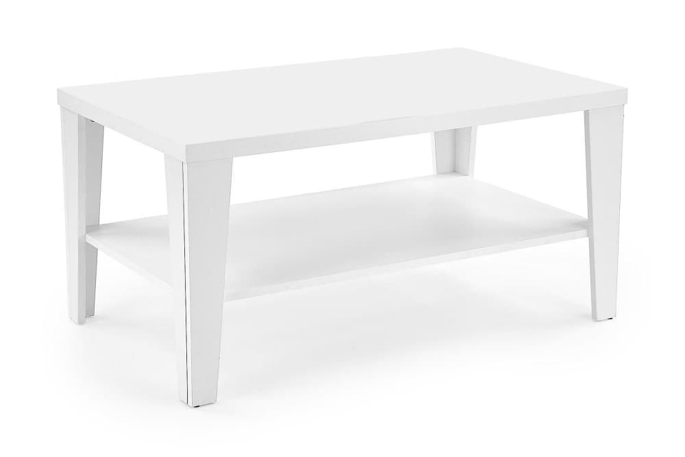 HEREDIA Soffbord 110 cm med Förvaring Hylla Vit