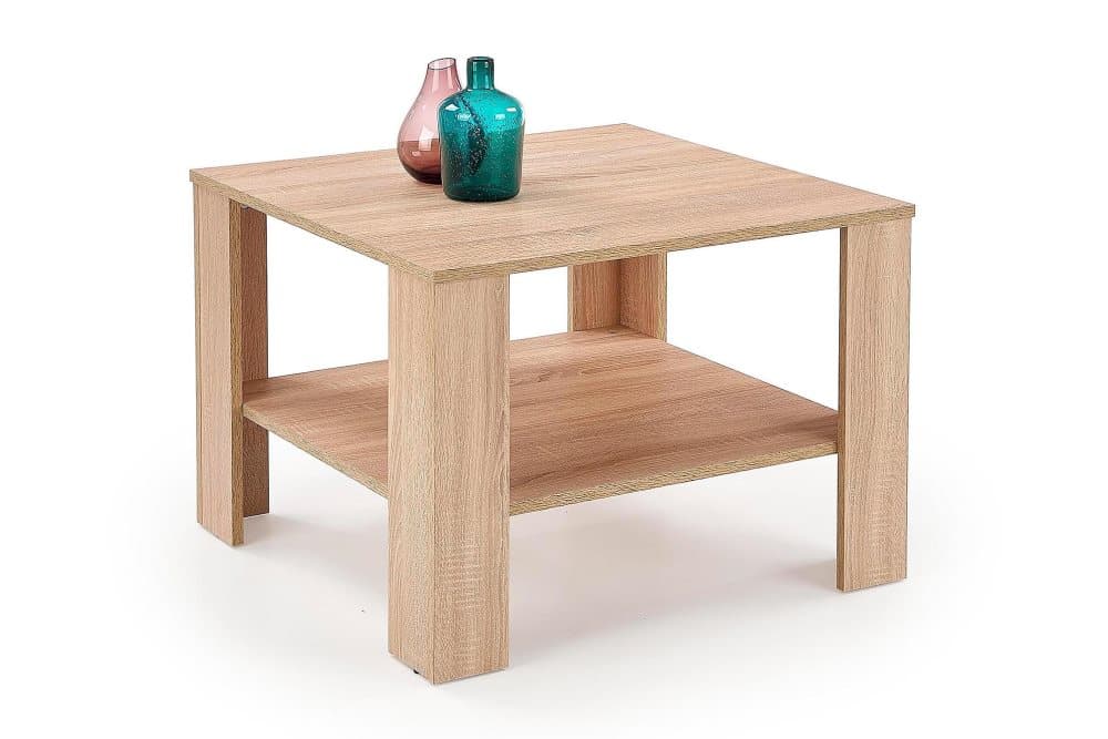 BARWIK Soffbord 70 cm med Förvaring Hylla Sonoma Ekfärg