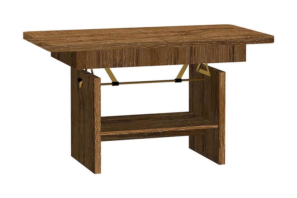 JANKI Soffbord 116 cm Höj- och Sänkbar med Förvaring Hylla B