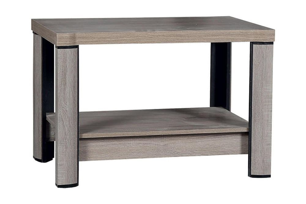 MARRS Soffbord 90 cm med Förvaring Hylla Tryffel/Beige/Grå