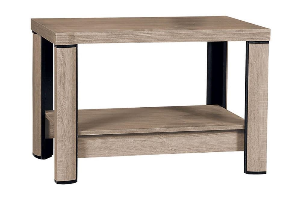 MARRS Soffbord 90 cm med Förvaring Hylla Ekfärg/Beige/Grå