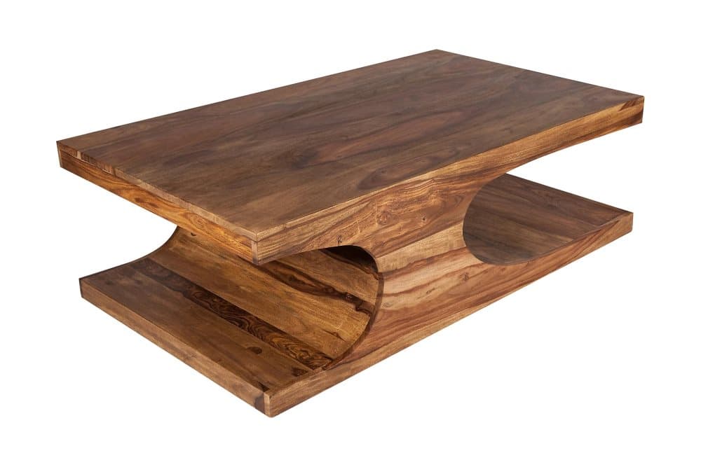 BARNSTAPLE Soffbord 118 cm med Förvaring Hylla Akacia