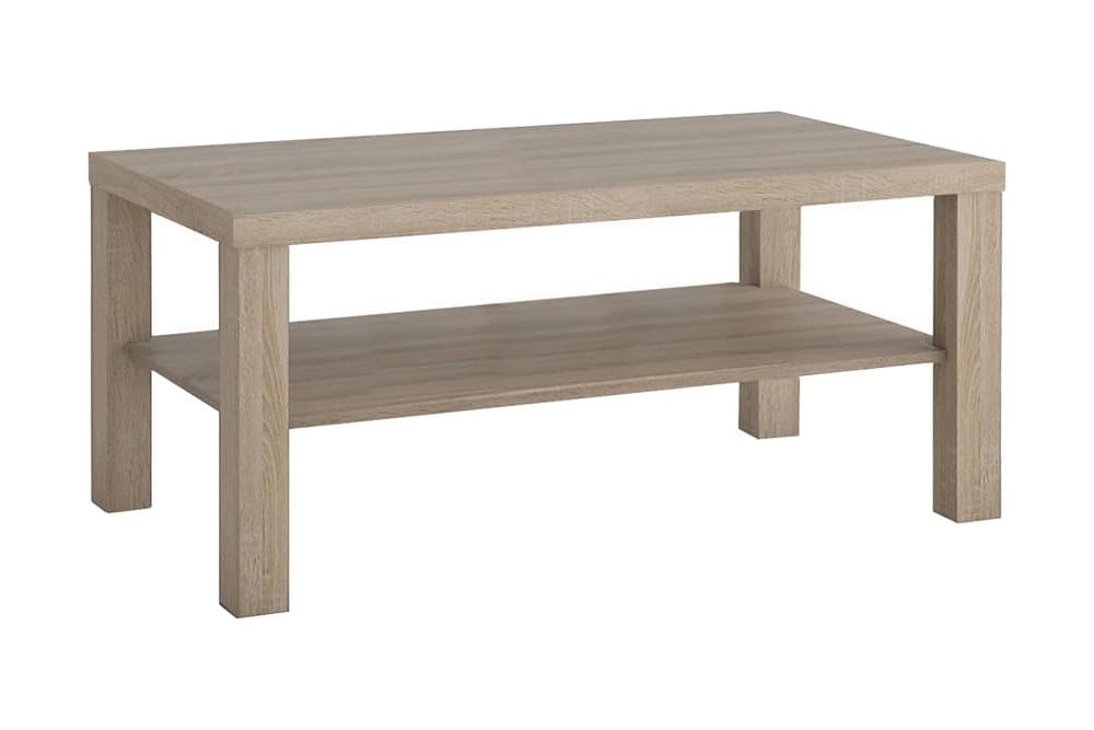 GARDER Soffbord 115 cm med Förvaring Hylla Ekfärg