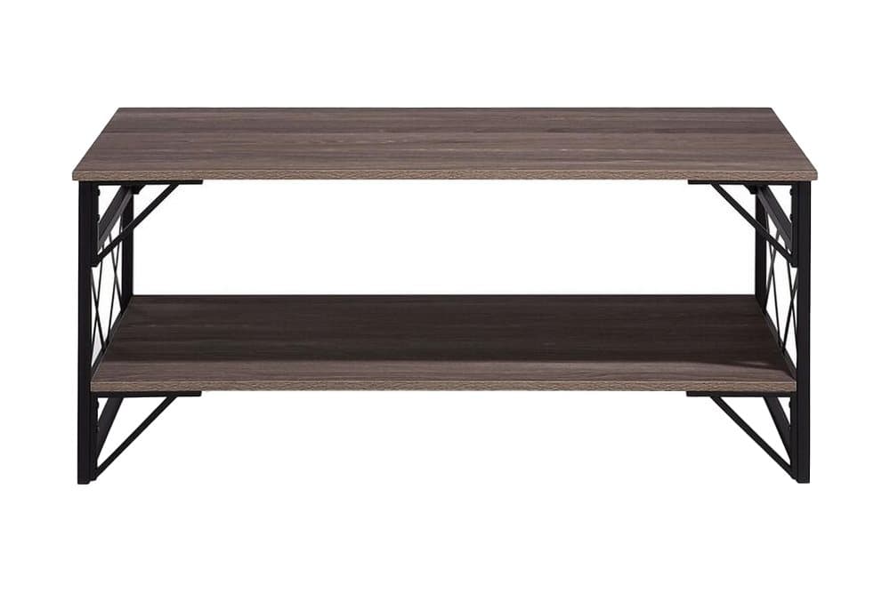 JACKSONS Soffbord 120 cm med Förvaring Hylla Brungrå