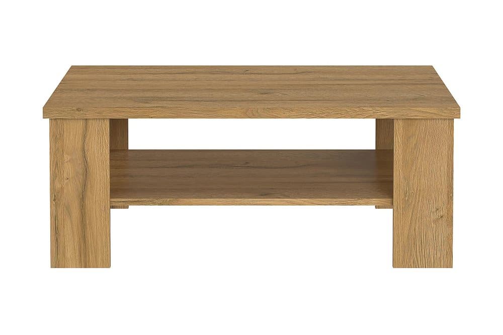 PINIELE Soffbord 107 cm med Förvaring Hylla Brun