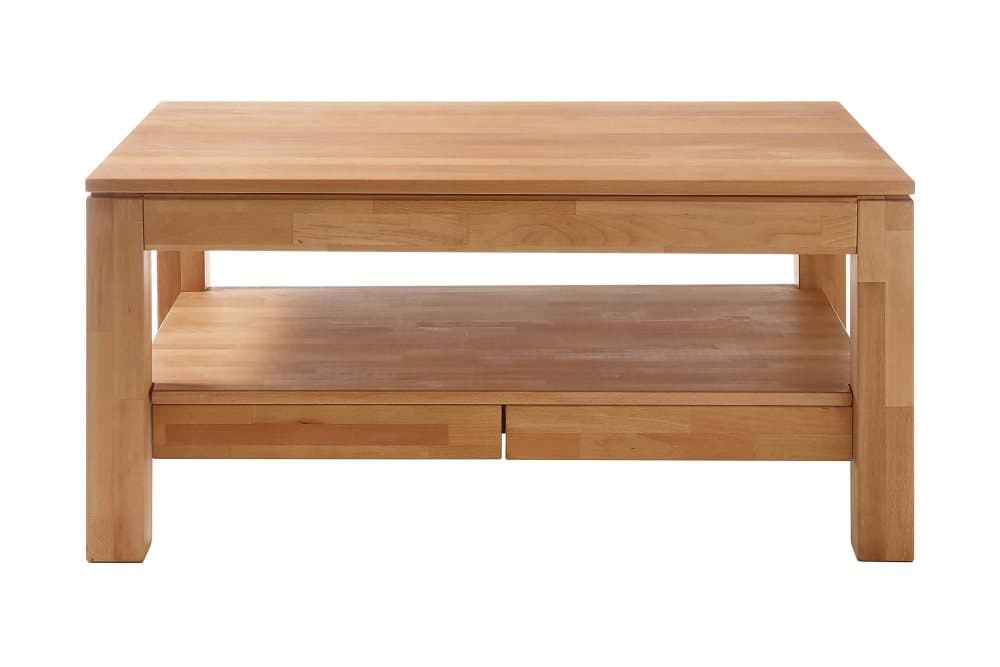 BRONFMAN Soffbord 115 cm med Förvaring Hylla + 2 Lådor Bok