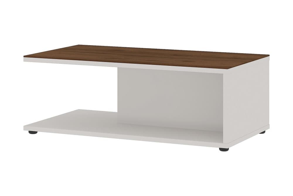 CHAMORGO Soffbord 109cm m Förvaring Hylla på Hjul Valnötsbru