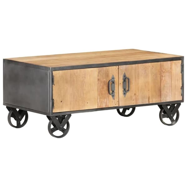 vidaXL sofabord 90x50x39 cm massivt genbrugstræ