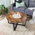 Pikkukuva 3 / 9: Soffbord rund Vintage brun-svart 88 x 47 cm