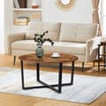 Pikkukuva 6 / 9: Soffbord rund Vintage brun-svart 88 x 47 cm