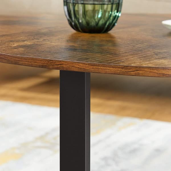 Soffbord rund Vintage brun-svart 88 x 47 cm