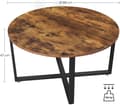 Pikkukuva 2 / 9: Soffbord rund Vintage brun-svart 88 x 47 cm