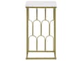 Miniatyrbillede 4 af 8: Sidebord Hvid med Guld MDF Jern 30 x 30 cm Metalben Firkantet Top Moderne Glam Stue
