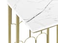 Miniatyrbillede 6 af 8: Sidebord Hvid med Guld MDF Jern 30 x 30 cm Metalben Firkantet Top Moderne Glam Stue