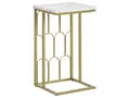 Miniatyrbillede 1 af 8: Sidebord Hvid med Guld MDF Jern 30 x 30 cm Metalben Firkantet Top Moderne Glam Stue