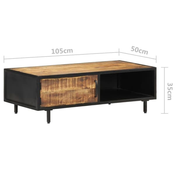 vidaXL Soffbord 105x50x35 cm grovt mangoträ