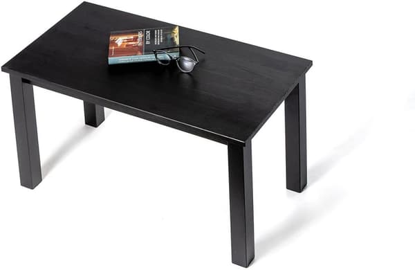 Sohvapöytä "Vesa" massiivimäntypuusta (Black Coffee), 75 x 38 cm, korkeus 45 cm