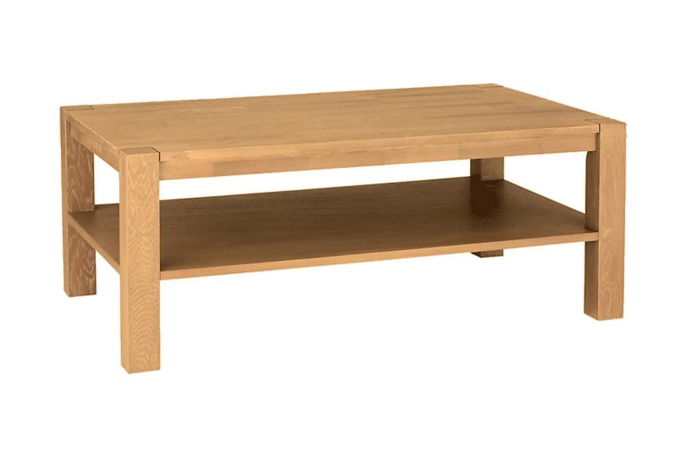 DOLTON Soffbord 110 cm med Förvaring Hylla Ekfanér