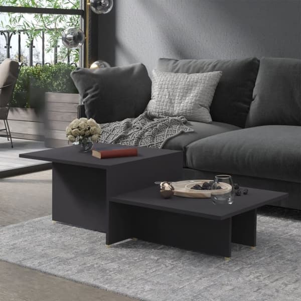 vidaXL sofabord 111,5x50x33 cm konstrueret træ grå