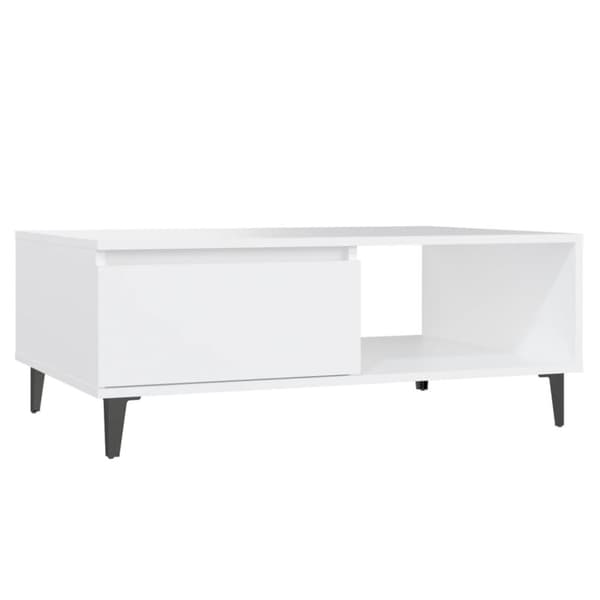vidaXL Salongbord hvit 90x60x35 cm sponplate