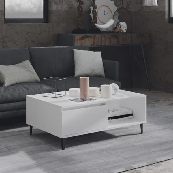 vidaXL Salongbord hvit 90x60x35 cm sponplate