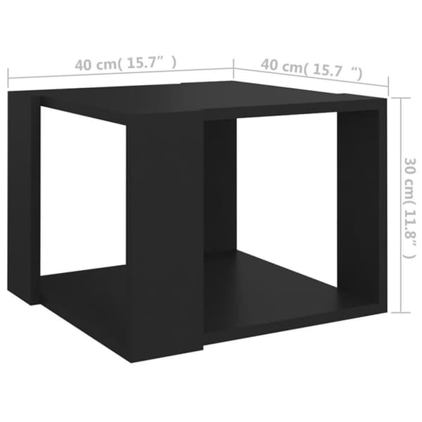 vidaXL Salongbord svart 40x40x30 cm konstruert tre