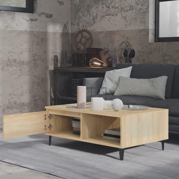 vidaXL sofabord 90x60x35 cm spånplade sonoma-eg