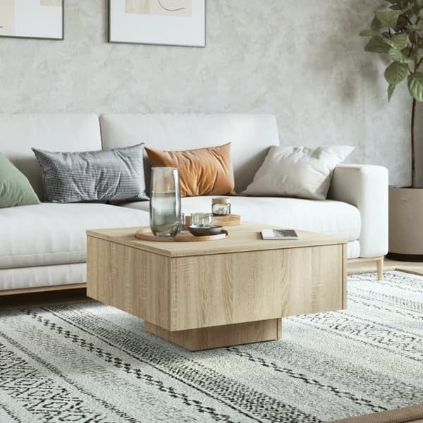 vidaXL sofabord 60x60x31,5 cm spånplade sonoma-eg