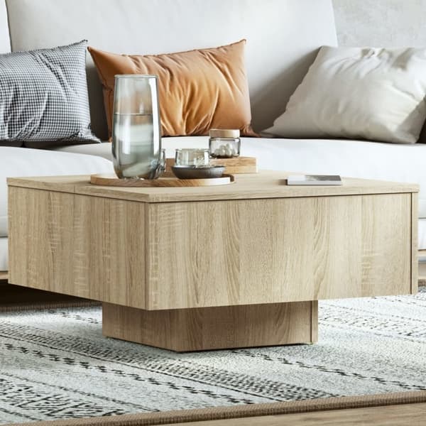 vidaXL sofabord 60x60x31,5 cm spånplade sonoma-eg