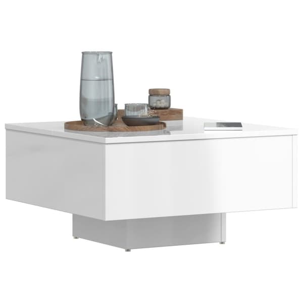 vidaXL sofabord 60x60x31,5 cm spånplade hvid højglans