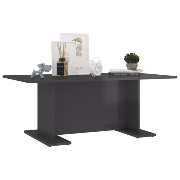vidaXL sofabord 103,5x60x40 cm spånplade grå højglans