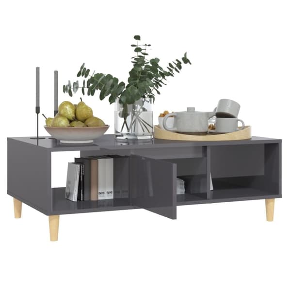 vidaXL sofabord 103,5x60x35 cm spånplade grå højglans