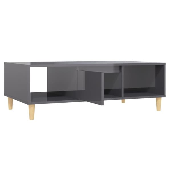 vidaXL sofabord 103,5x60x35 cm spånplade grå højglans