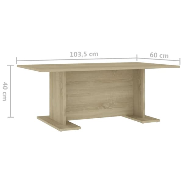 vidaXL sofabord 103,5x60x40 cm spånplade sonoma-eg