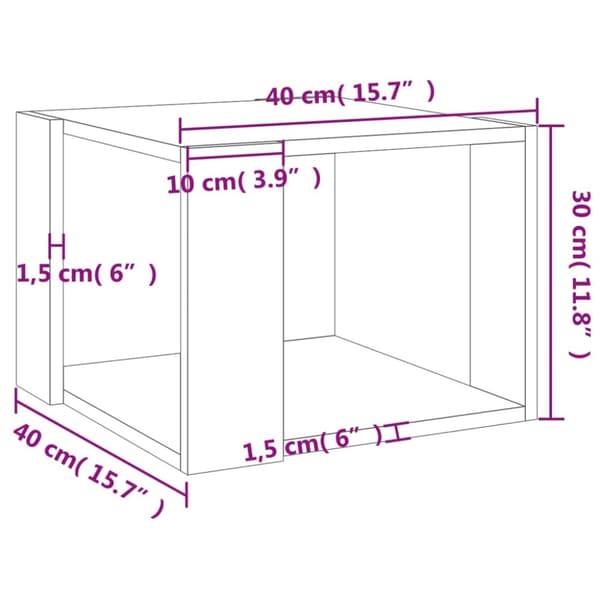 vidaXL sofabord 40x40x30 cm konstrueret træ betongrå