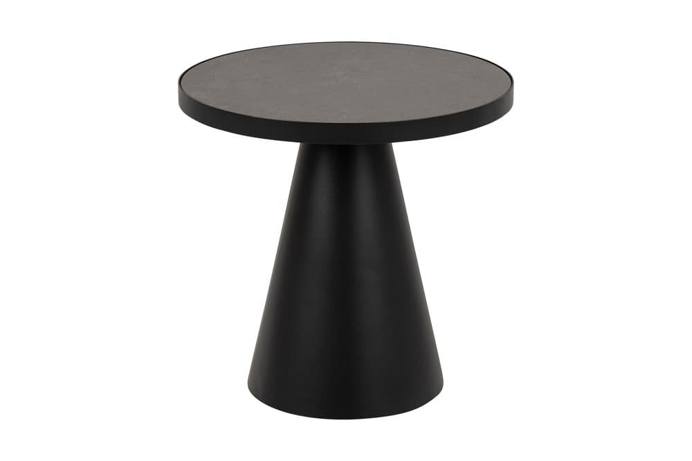 ELVANLI Soffbord 46 cm Runt Glas/Svart/Matt Svart