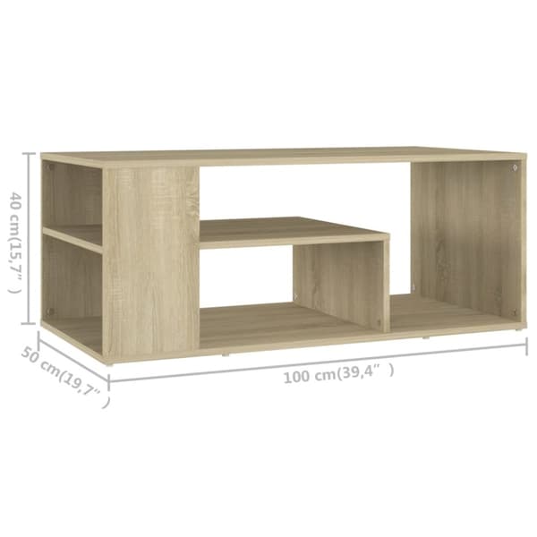 vidaXL Soffbord sonoma-ek 100x50x40 cm spånskiva