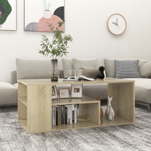 vidaXL Soffbord sonoma-ek 100x50x40 cm spånskiva