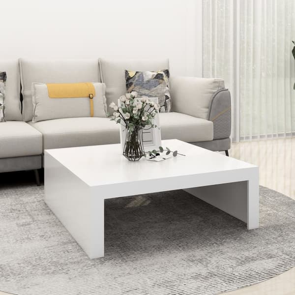 vidaXL Sohvapöytä valkoinen 100x100x35 cm tekninen puu