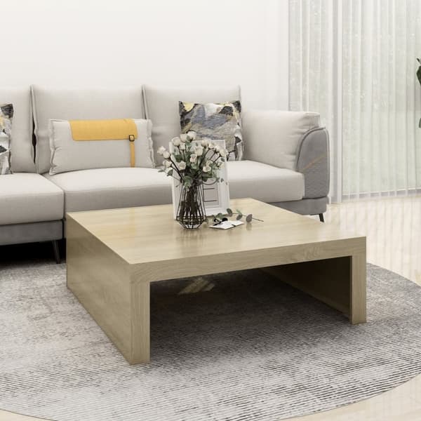 vidaXL Soffbord sonoma-ek 100x100x35 cm konstruerat trä