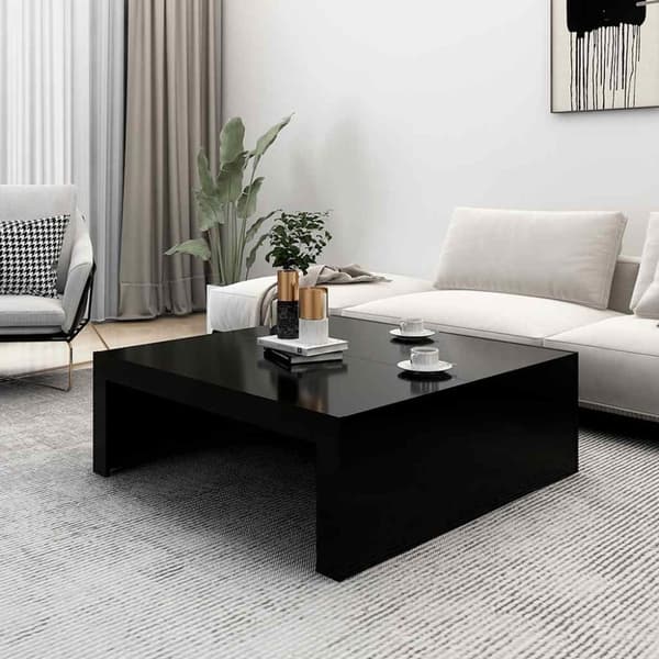 vidaXL Sohvapöytä musta 100x100x35 cm tekninen puu