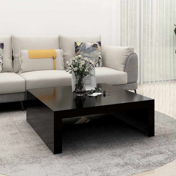 vidaXL Sohvapöytä musta 100x100x35 cm tekninen puu