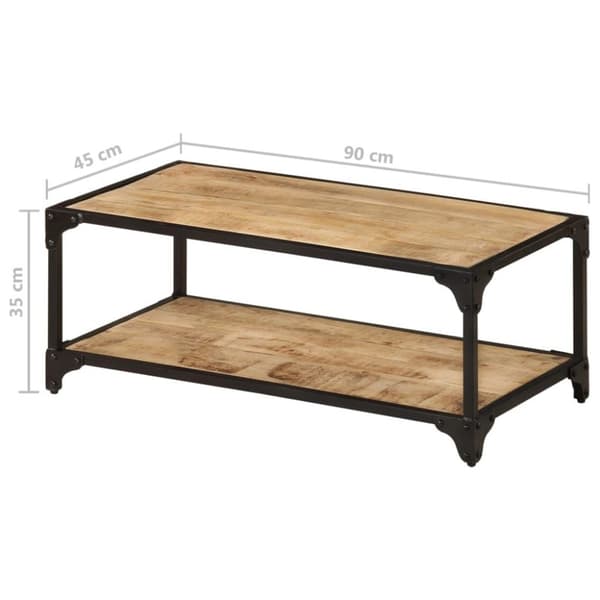 vidaXL Soffbord 90x45x35 cm massivt grovt mangoträ