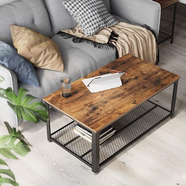 Soffbord - Industriell stil vintage brun 106,2 x 60,2 x 45 cm